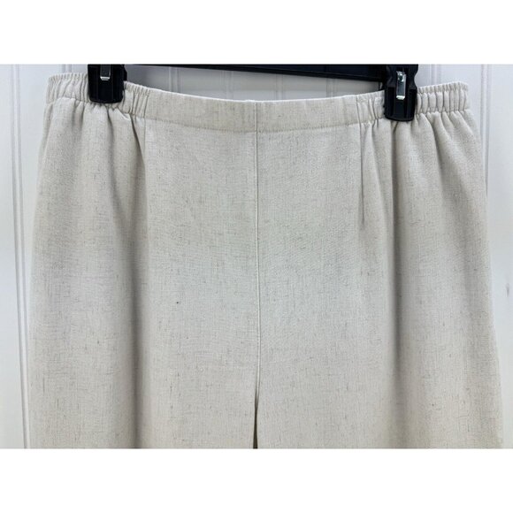 Drapers and Damons Linen Blend Pants Light Beige Elastic Waist Women's Petite L - Picture 2 of 6